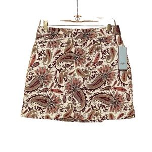 Lady Hagen Golf Skort Buckingham Paisley Beet Red Stretch Size 4 NWT